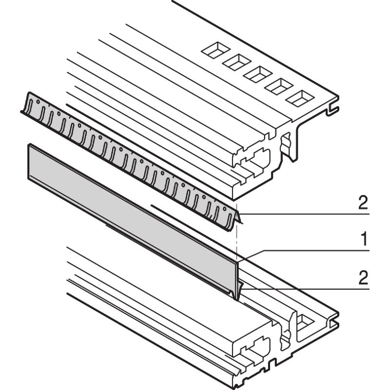 Kit de blindage CEM SCHROFF, entre les rails horizontaux, acier inoxydable, 84 CV_1