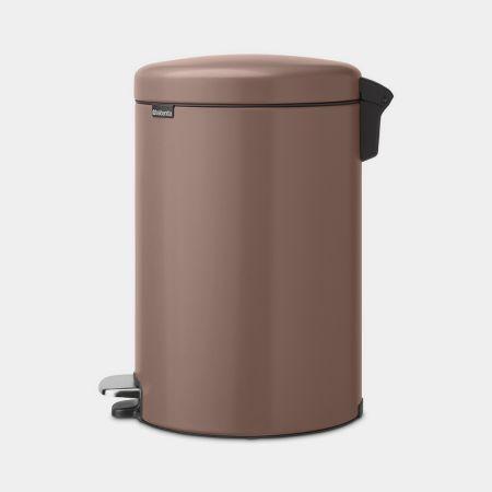 Poubelle à pédale NewIcon 20 litres Satin Taupe - Design intemporel et hygiénique_1