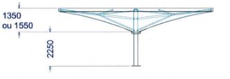 Préau Impluvio avec toile - Dimensions de 36m² à 102m², sur poteau central, acier galvanisé_1