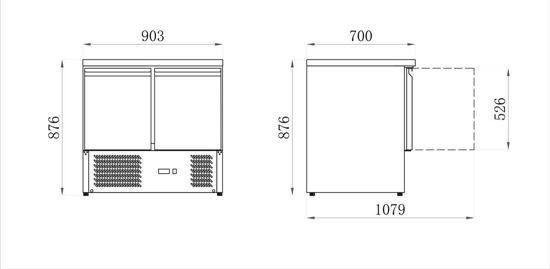 Saladette 2 portes 240 l int/ext inox/dos galvanisé série star AFI_1