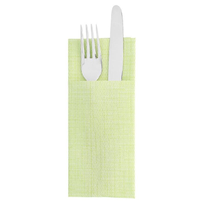 Serviette-étui pour couverts intissé effet matière kiwi 33x40cm - par 700_1