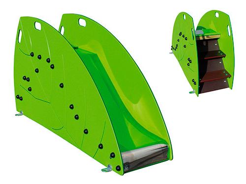 Toboggan feuille en polyéthylène et bois lamellé-collé traité en autoclave classe IV - Pour enfants de 1 à 6 ans_1