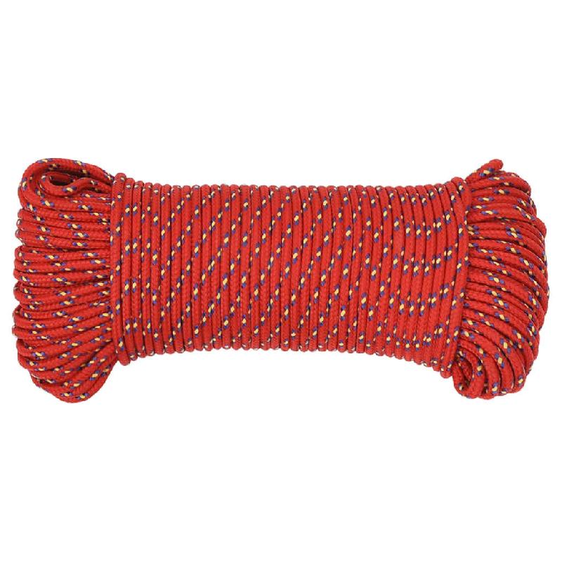 Vidaxl corde de bateau rouge 4 mm 25 m polypropylène 152380_1