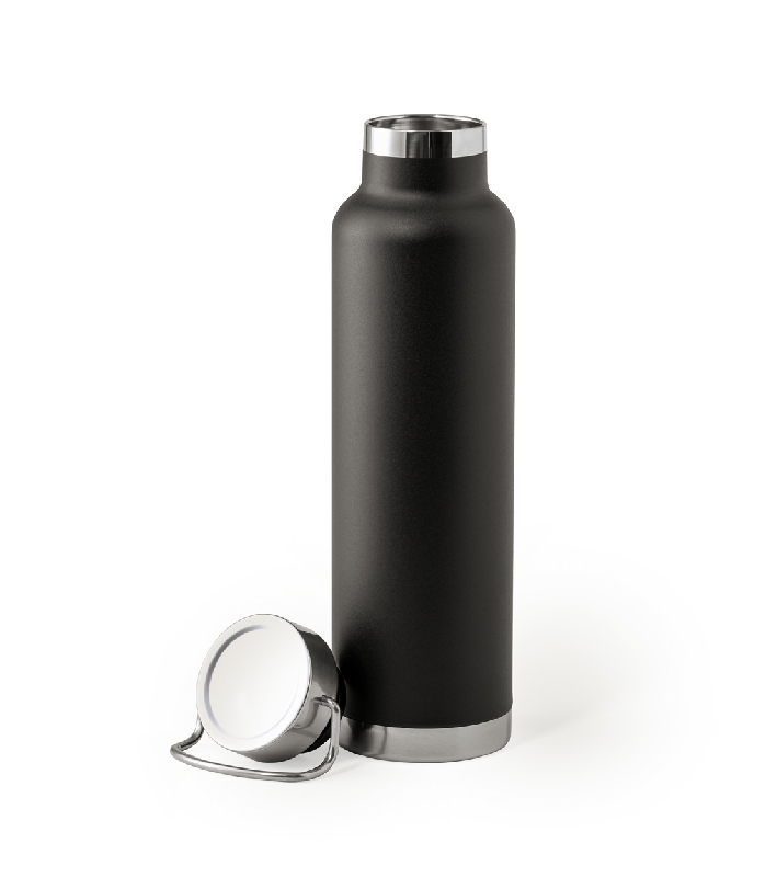 Thermos à double paroi en acier inoxydable - Isolation en cuivre - 650 ml - Noir_1