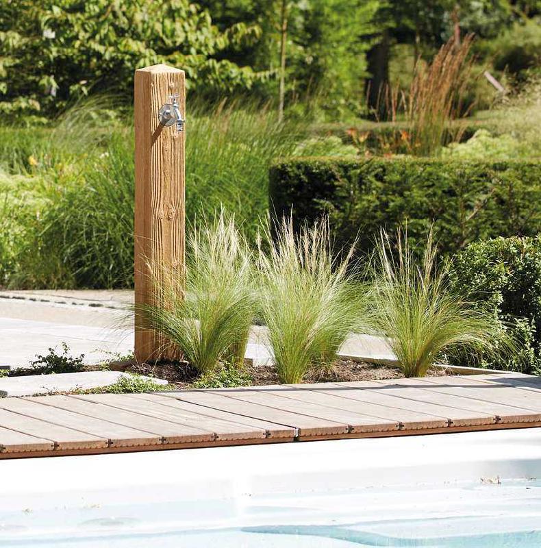 Fontaine d'extérieur Wood en PE - Bois clair - Imitation bois_1