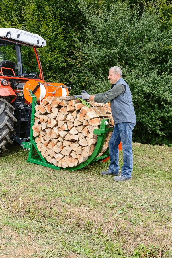 Système de cerclage hydraulique pour bûches de 50 cm et 1 mètre