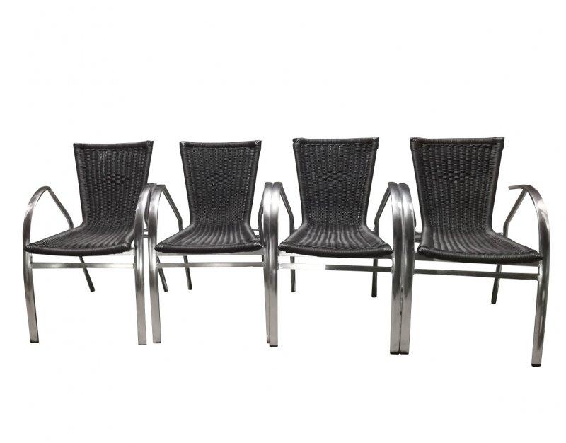 Lot de chaises empilables - Noires - ROMA_1