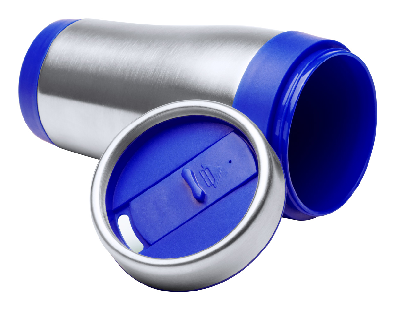 Mug thermo - double paroi en acier inoxydable - 450 ml - finition plastique colorée - livré en boîte cadeau_1