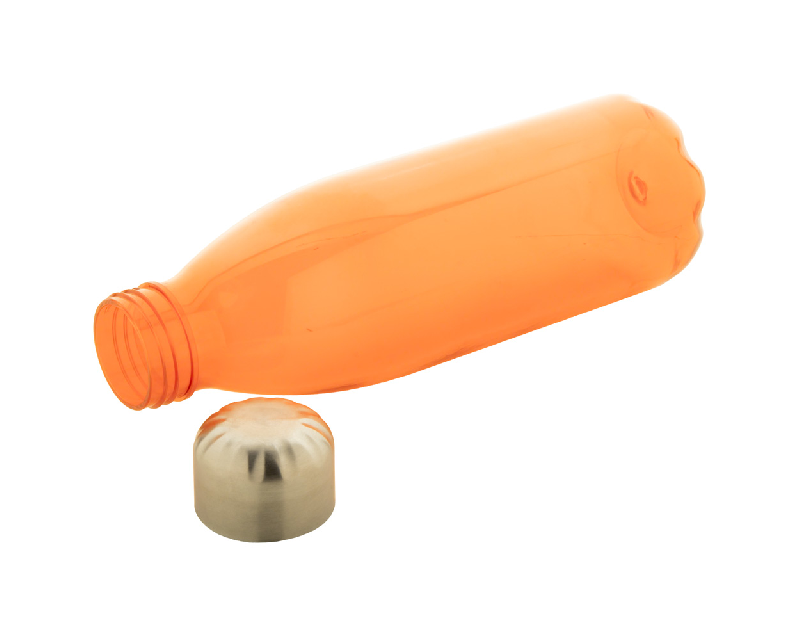 Bouteille en RPET - bouchon en acier inoxydable - 600 ml - sans BPA - couleur orange_1