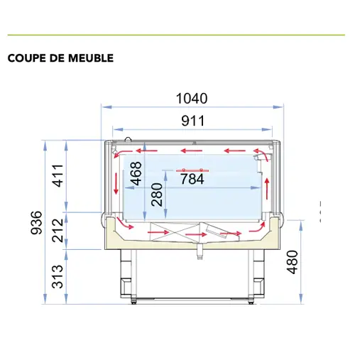 Bac libre-service bi-température à vue panoramique avec groupe intégré  pour commerces alimentaires - YUCCA_1