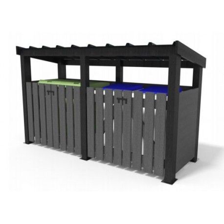 Cache-conteneurs - cofradis - en recyclé avec toiture_1