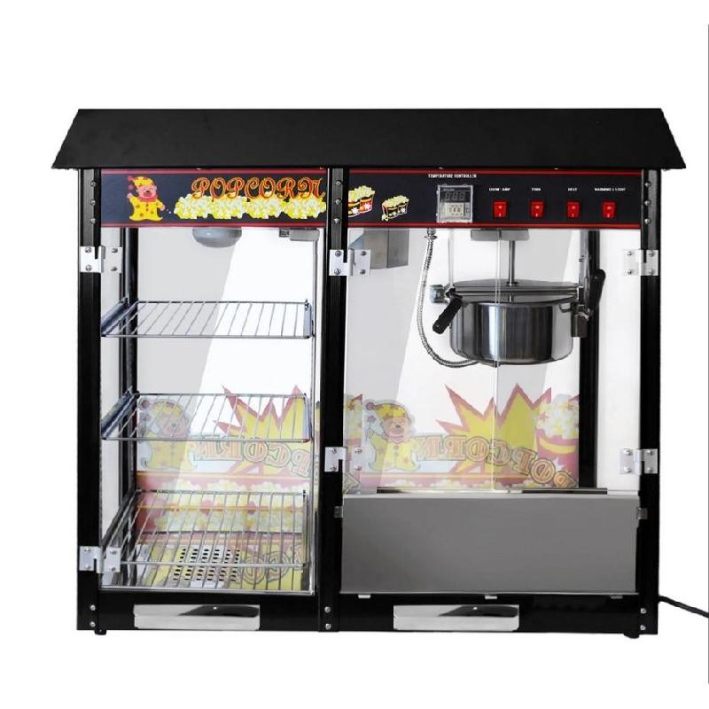 Machine à pop-corn professionnelle noire 5 kg/h - avec placard chauffant_1