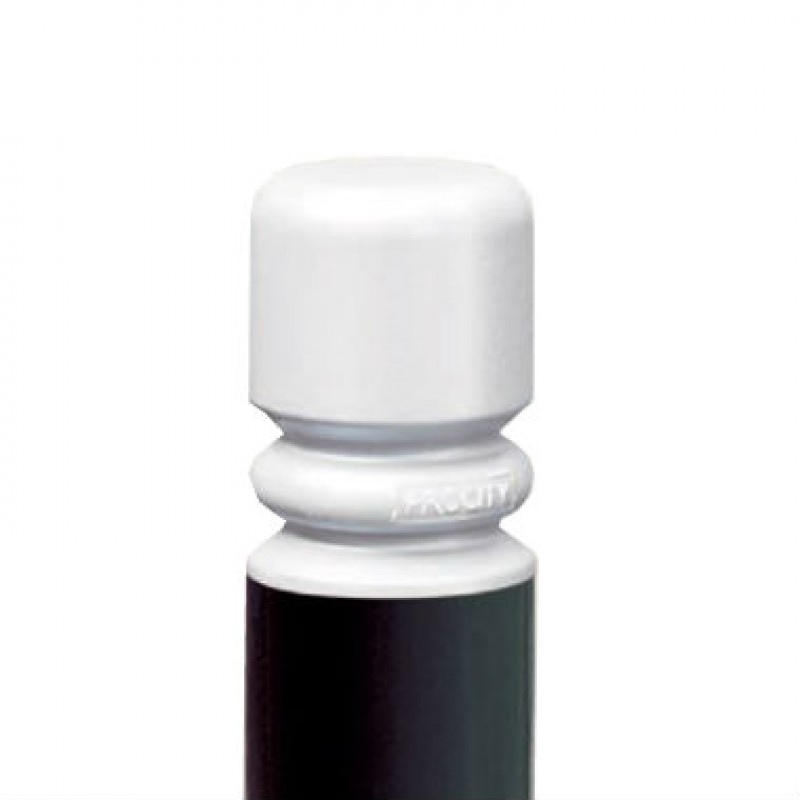 Potelet haute visibilité City - Diamètre 76mm - Réf 8206327 - Finition peint sur zinc noir et pommeau laqué blanc_1