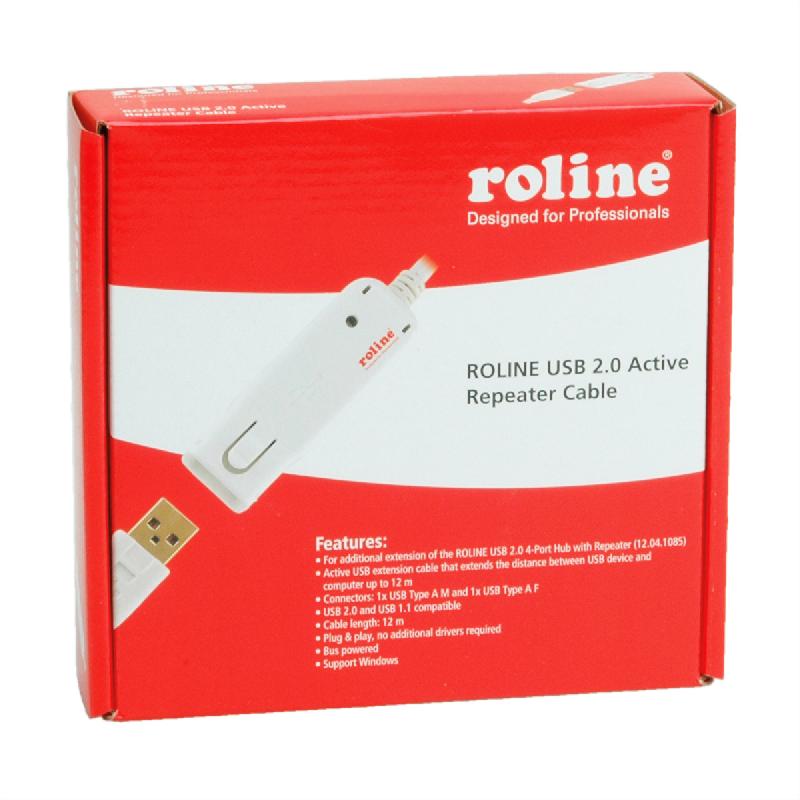 ROLINE Rallonge USB 2.0 blanche pour 12.04.1085, 12 m_1