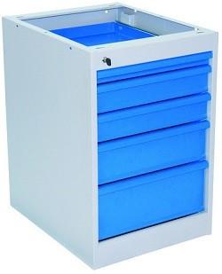 Servante d'atelier 5 ou 6 tiroirs - Gris et bleu - Fermeture centrale - Capacité maximale 170 Kgs_1