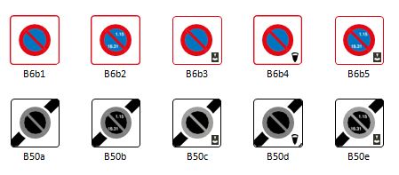 Signaux de stationnement type B - différentes dimensions et classes de revêtement_1
