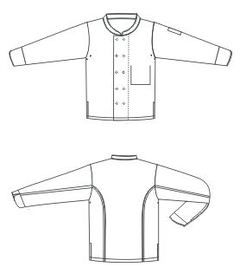 16BPN - Veste de cuisine noire - Fermeture double boutonnage à pressions, poches pratiques et fentes d'aisance_1