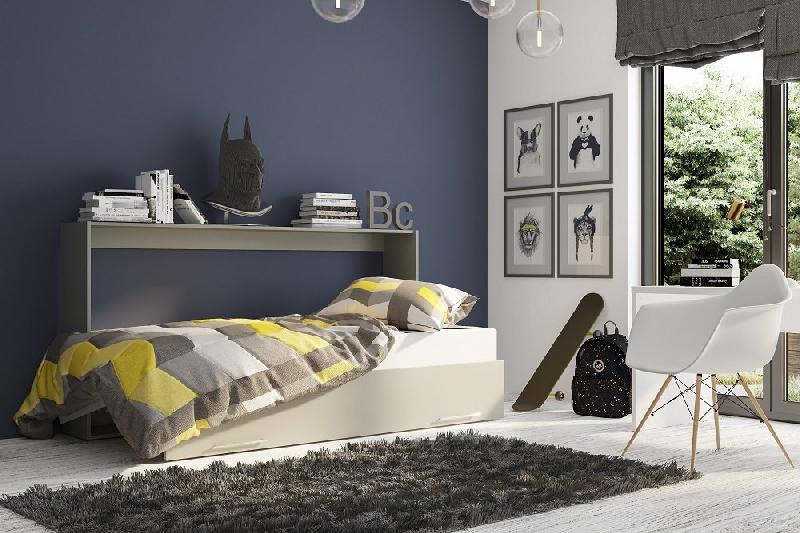 Armoire lit escamotable Vertigo gris mat - Couchage 140x200 cm - Ouverture assistée, sommier à lattes_1