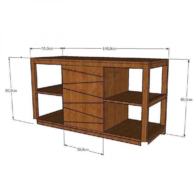 Meuble de rangement colonial - Design contemporain - Gamme SOLID - Dimensions L140 x H80 x P55 cm_1