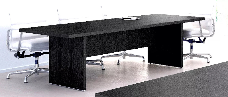 Table de réunion pieds panneaux 220 x 100 cm - jusqu'à 10 personnes So Flora - Noyer Naturel, 220 x 100 cm_1