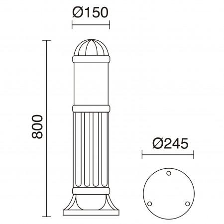 Borne lumineuse extérieure Sauro IP55 GX53 LED T2 7W 3000K Noir - 5453_1