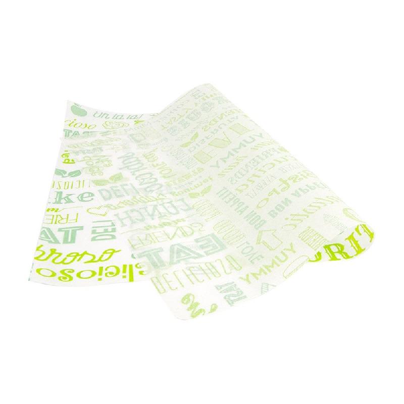 Feuille ingraissable pour burger Parole vert 31x38cm - par 1000_1