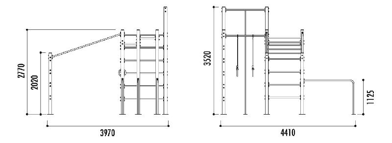Gymnase Extérieur - Acier, Polyéthylène, 150 kg - Conforme EN 16630_1