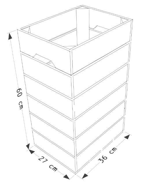 L6 - Caisses en bois - Simply A Box - L36 x H60 x P27 cm - Fabrication artisanale en France - Bois brut ou lasuré_1