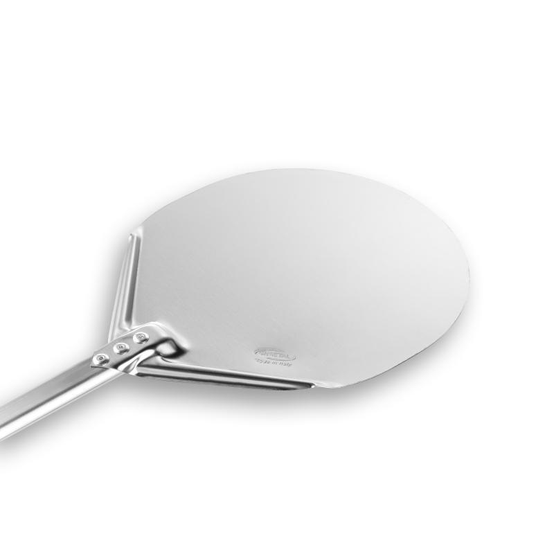Petite pelle à pizza ronde pleine Inox Ø  29 - Manche 120 cm - Gamme Amica | GI.METAL_1