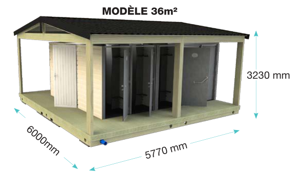 Sanitaires publics extérieurs pmr molene plus / 3 wc / 2 douches / 7 cabines / 5.77 x 6 x 3.23 m_0