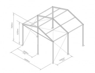 Tente de stockage fermée - structure fixe aluminium et acier - couverture composite PVC avec portes, fenêtres et éclairage_1