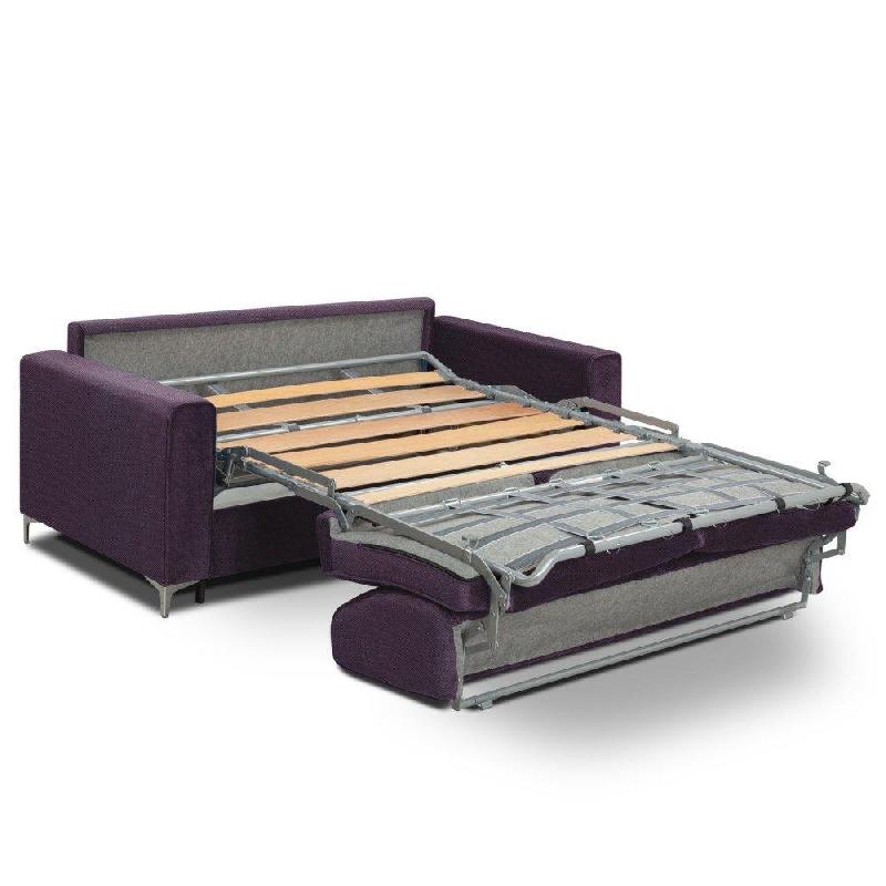 Canapé convertible express JACKSON 160cm - sommier à lattes - tweed violet - matelas 16 cm - couchage régulier_1