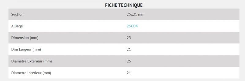 Découpe acier étiré sur mesure - Hyperacier - Acier 25CD4S - Section 25x21 mm_1