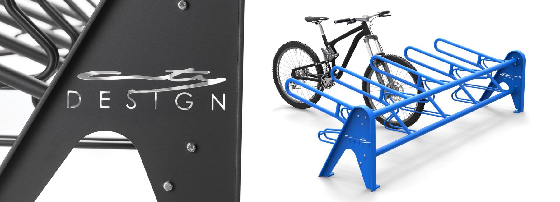 Multiplo - Parking à vélos City Design en acier - Tube profilé et cadre rond avec logo personnalisé_1