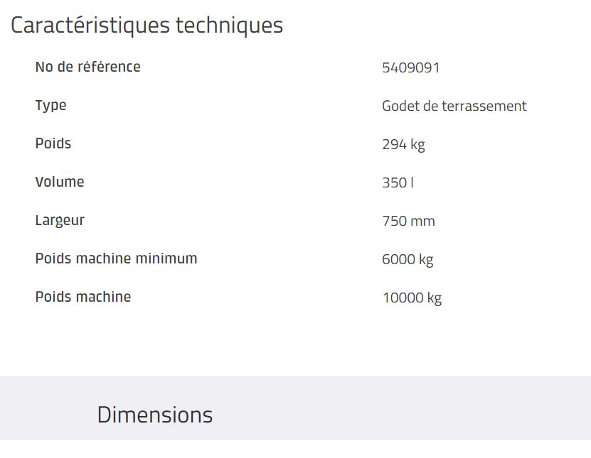 S50 Godet d'excavation - Rototilt - 350 L, haute capacité et choix de dents en J ou lames_1