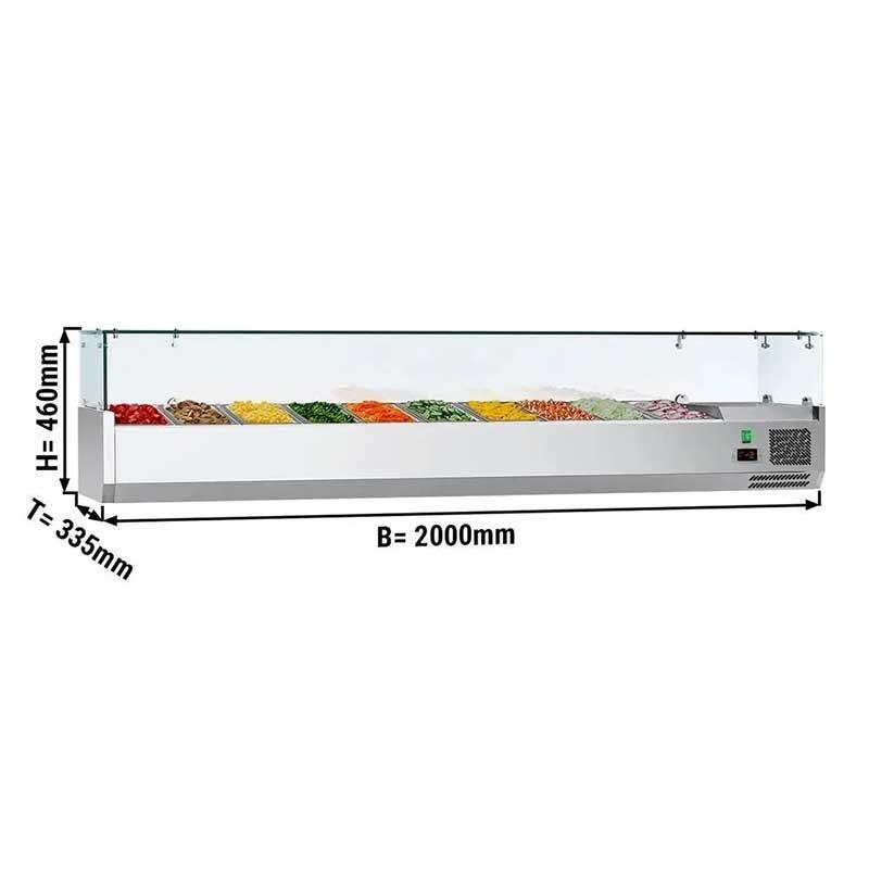 Vitrine à ingrédients réfrigérée avec pare-haleine - 10 x GN 1/4_1