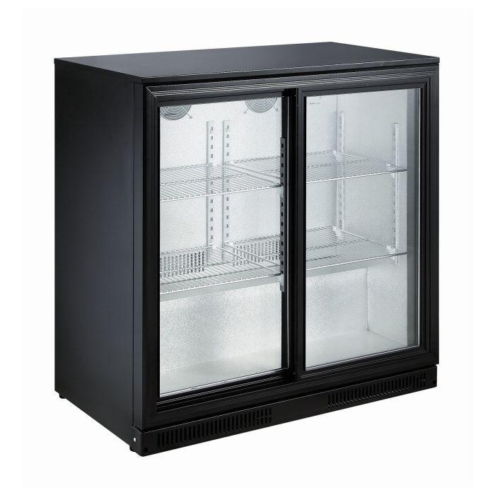 Arrière bar réfrigérée noir 2 portes coulisst l900 7455.1315 COMBISTEEL_1