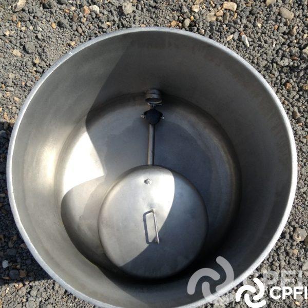 Bac de lancement ouvert avec flotteur 120 L - 700 mm HT, 600 mm Diam - 4 pieds - BNC030_1
