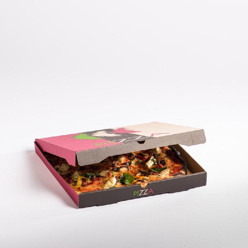 Boîte pizza kraft brun micro cannelure 33x33x3.5cm - par 100_1