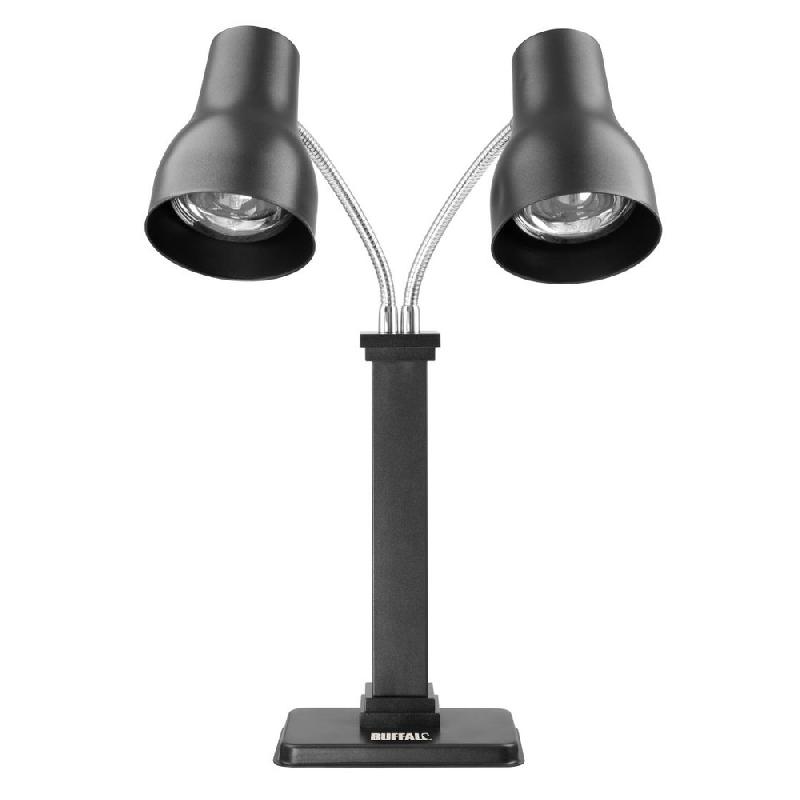 Lampe chauffante double sur pied Buffalo noir mat 2x250 W | Buffalo - JA868_1