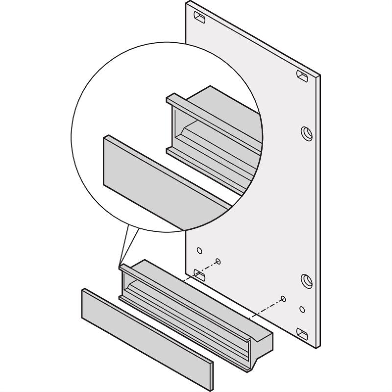 Poignée statique SCHROFF en plastique en forme de trapèze, gris, 12 CV_1