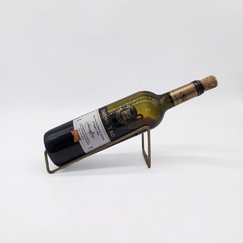 Porte-bouteille incliné 7,5x19,5x8,5cm - métal or_1