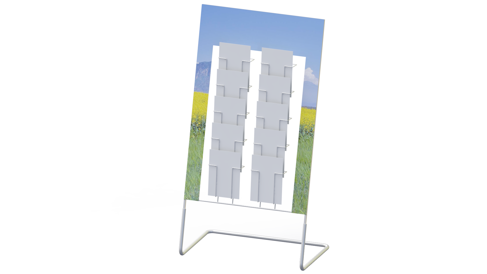 Présentoir mobile / chevalet 1 face fixe en métal - 10 cases Format 21x30V ou 21x30H_1