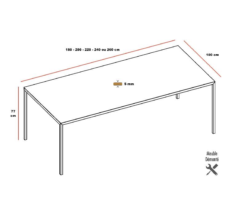 Table de réunion X6 - Officity - 180, Anthracite, Ceram veiné blanc_1