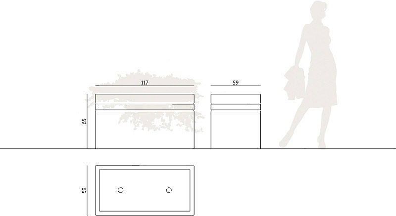 Brno 133133 - Jardinières en béton sablé ou peint - Komserwis - Hauteur 65 cm_1