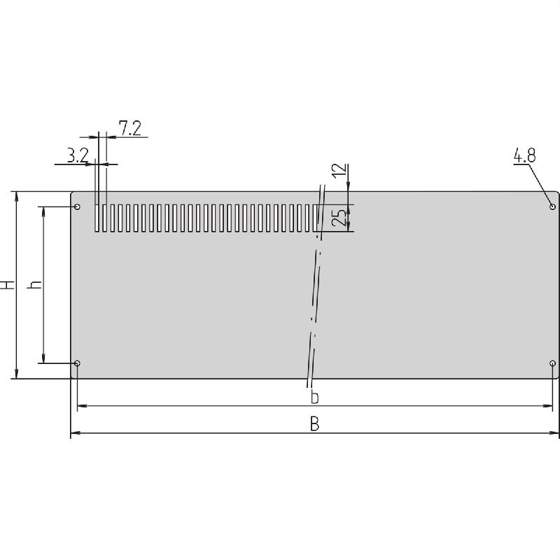 Face avant CompacPRO SCHROFF, 3 U, 63 CV, 2 mm, alu, anodisé, bords non traités_1