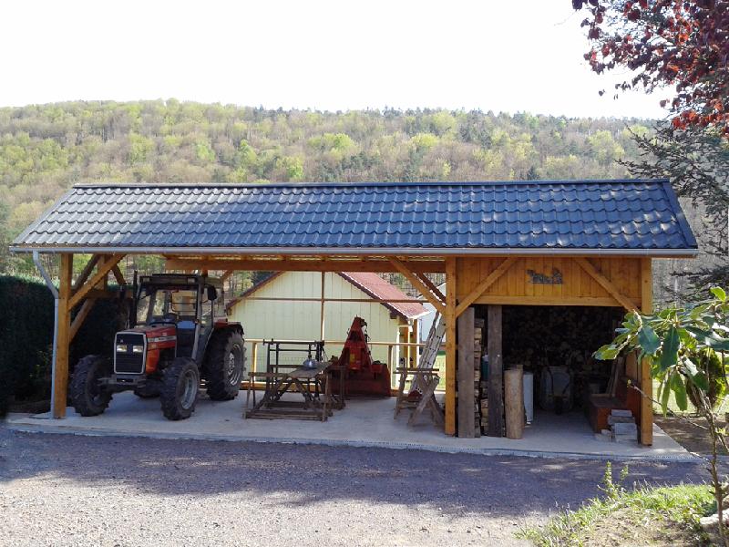 Hangar 2 pans décalés - Structure en sapin lamellé collé - 11.00ml x 6.00ml - Hauteur 4.12ml_1