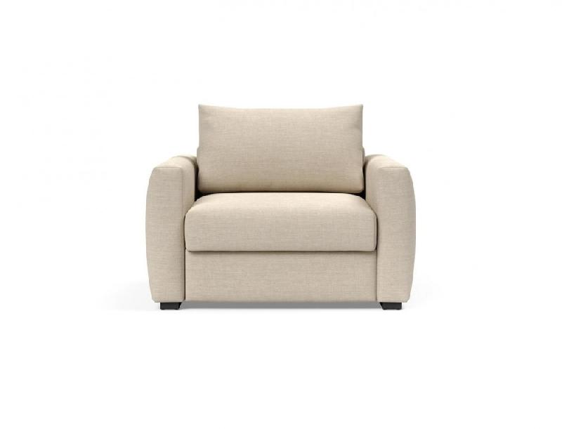 Fauteuil design convertible avec accoudoirs - COSIAL Innovation Living - Tissu Phobos Latte - Lit 80x202 cm_1