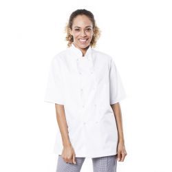 Veste de cuisine - Groupe Mulliez-Flory - Mixte, manches courtes ou longues, longueur 75 cm_1
