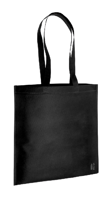 Sac shopping en non-tissé RPET - anses longues - 70 g/m² - labélisé RPET - couleur noir_1